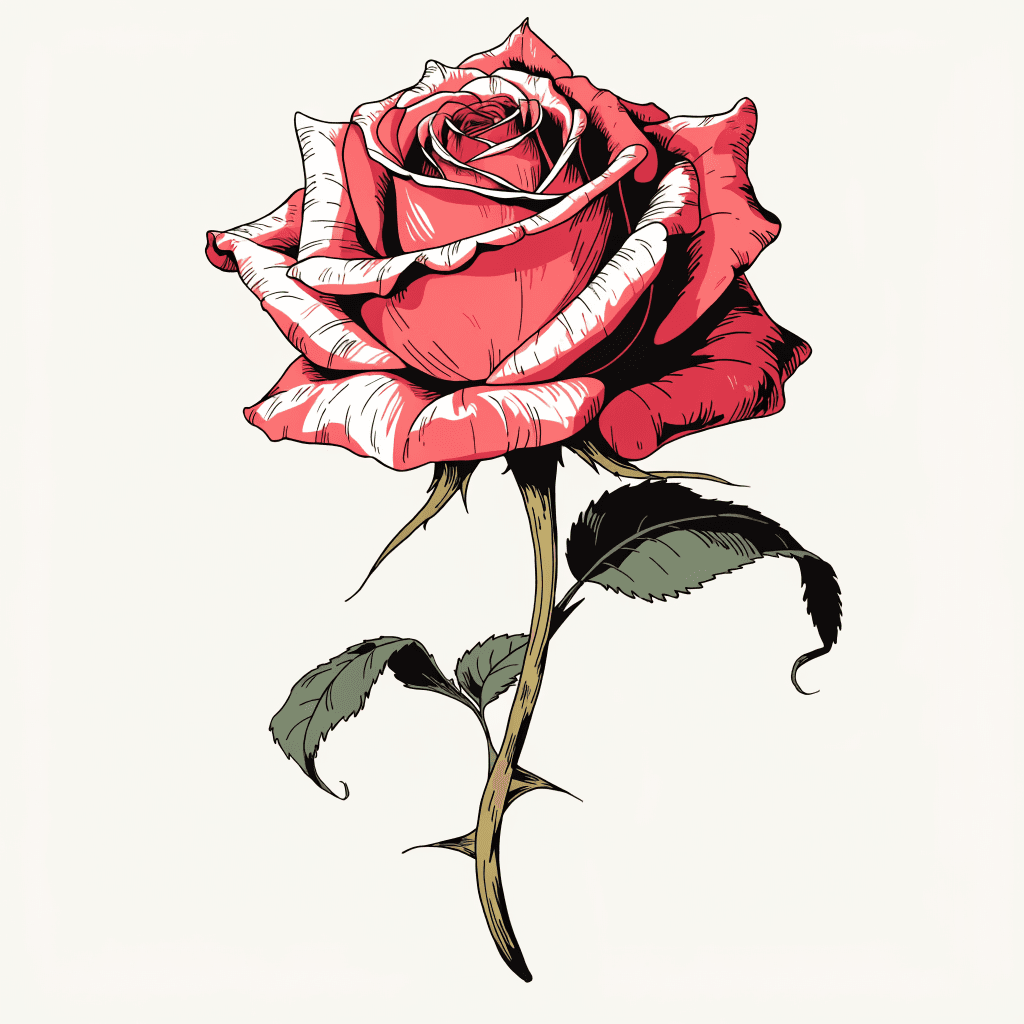 Full-colour vintage rose placement graphic