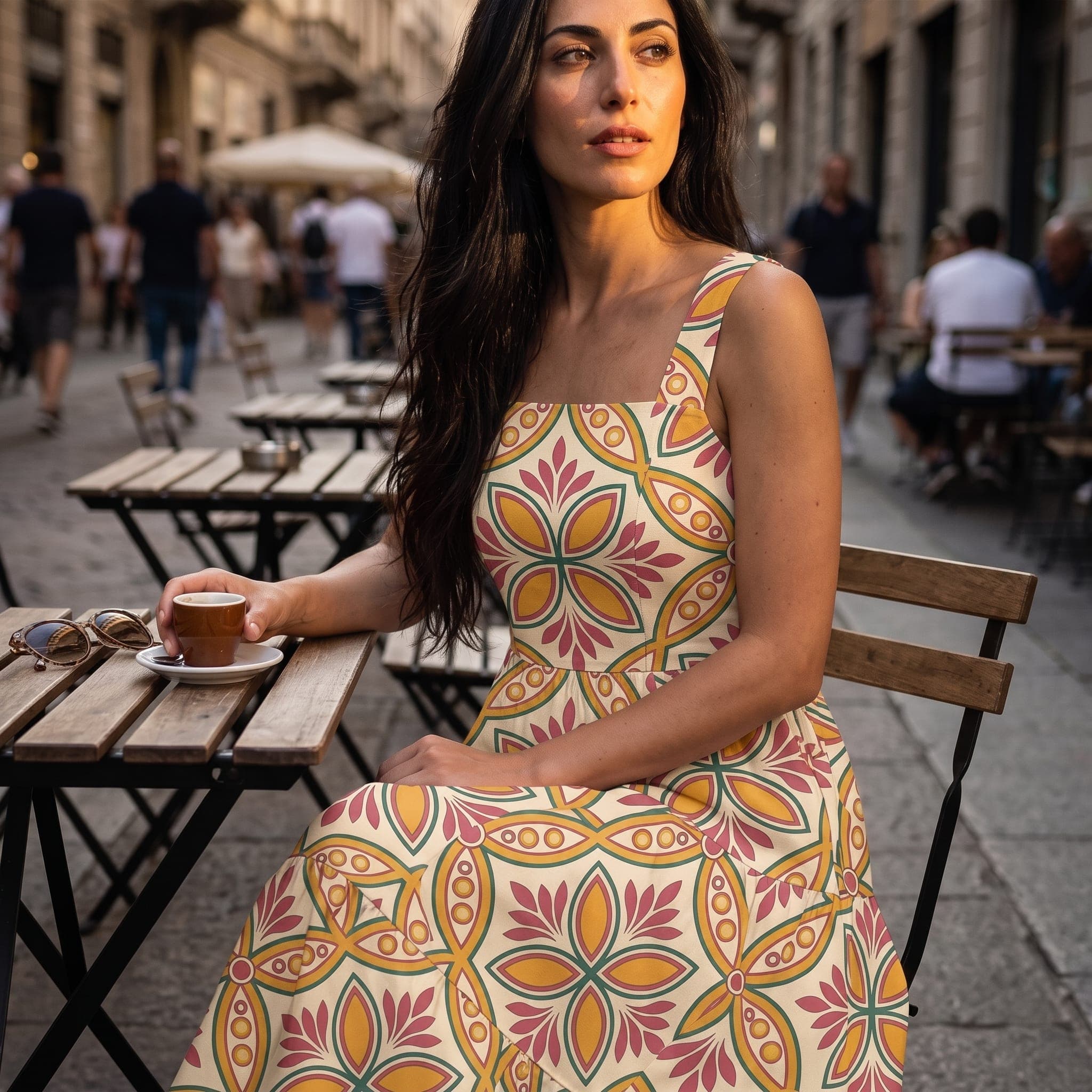 Photoreal mockup of the Majolica resort dress